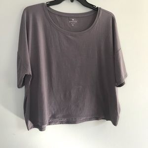 NWT Athleta Studio Crop Tee Gray XL